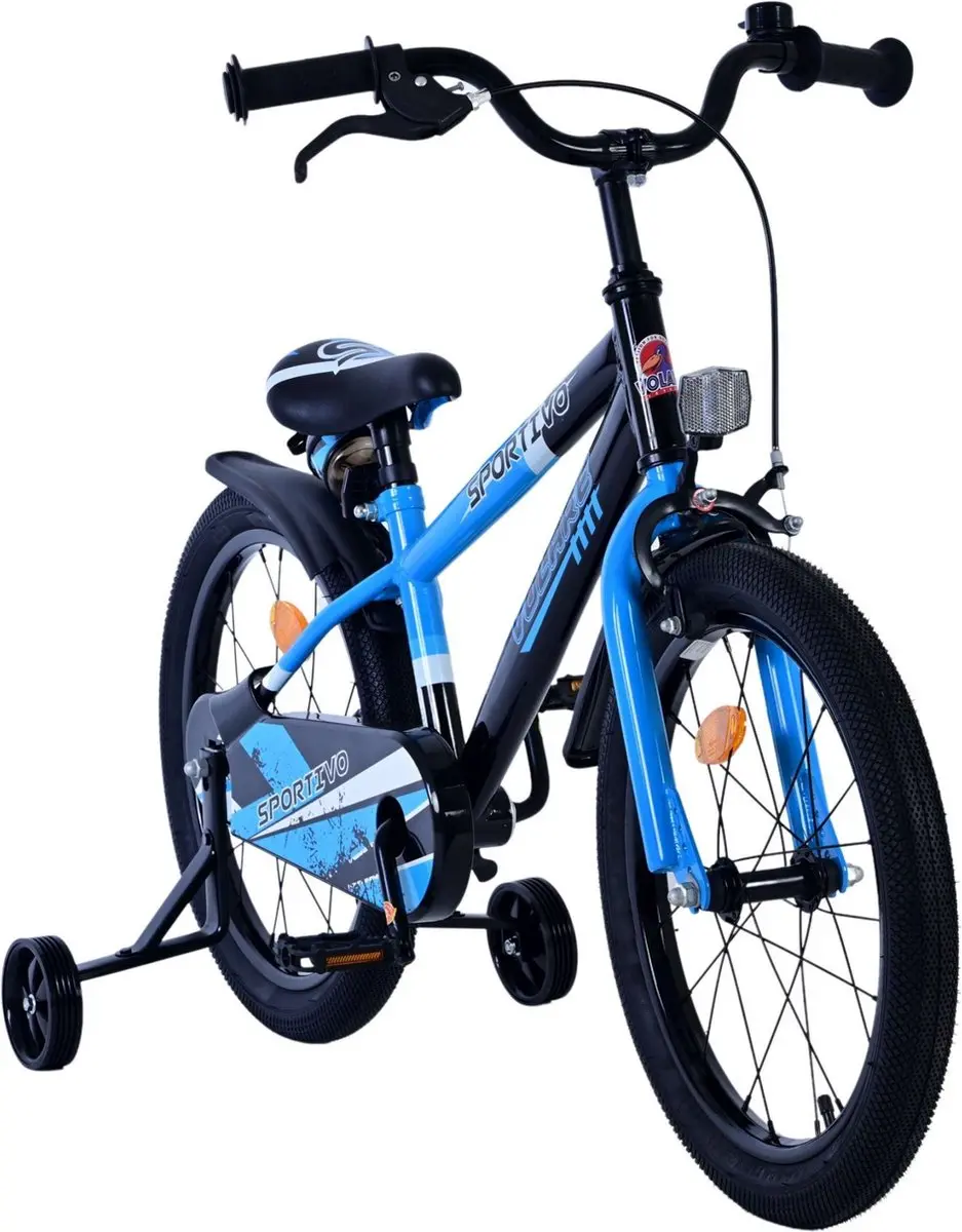 Volare Sportivo Kinderfiets 18 inch - 1 Versnelling - Blauw/Zwart