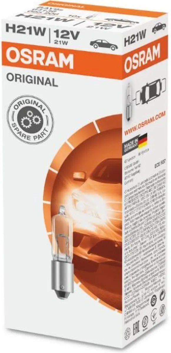 Osram Original H21W/BAY9s 64136 - 10 Stuks - 3200K