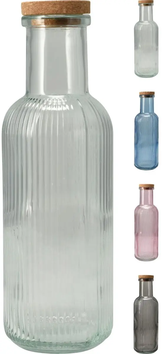 Excellent Houseware Drinkfles Glas 1L - 1 Stuks