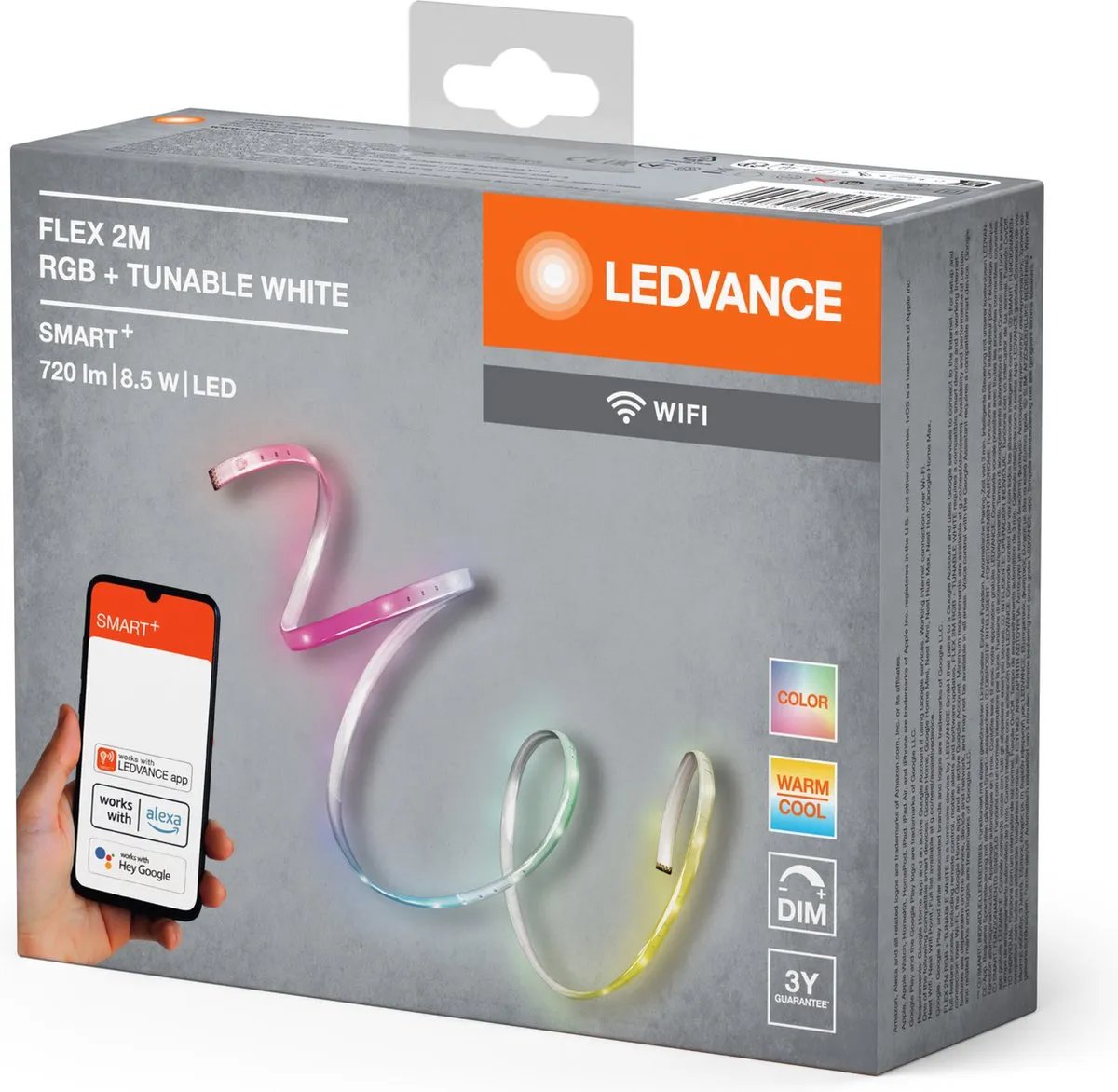 LEDVANCE SMART+ FLEX MULTICOLOR LED Strip 2m - RGBW - Transparent - afbeelding 6 van 6
