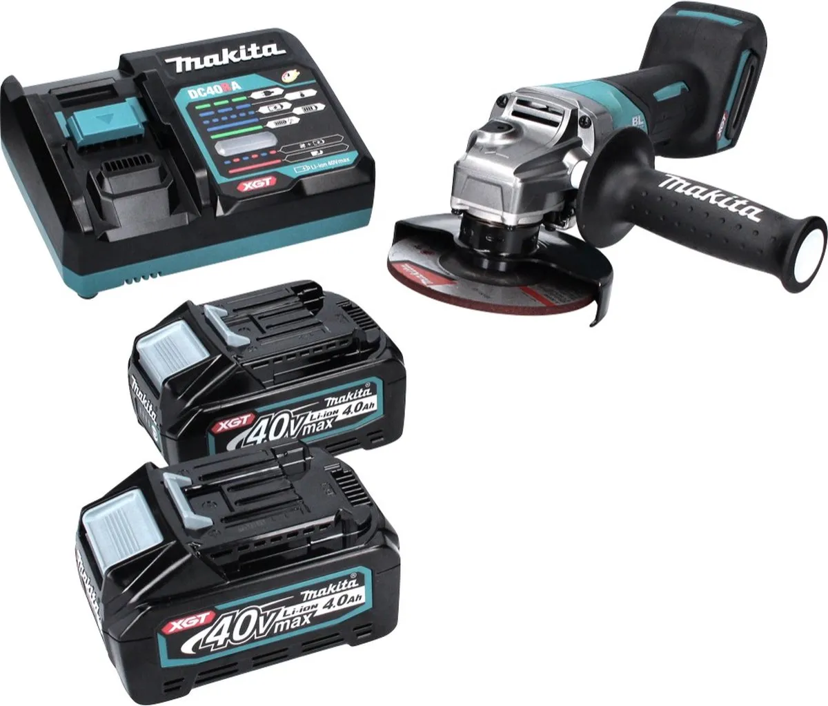 Makita GA 016 GM2 Haakse Slijper 40V Max - 125mm - 2x 4,0Ah Accu - afbeelding 2 van 5