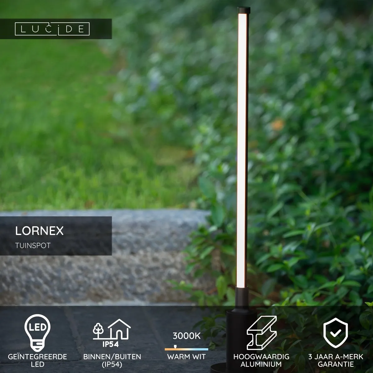 Lucide LORNEX Tuinspot LED 6W 3000K - Zwart
