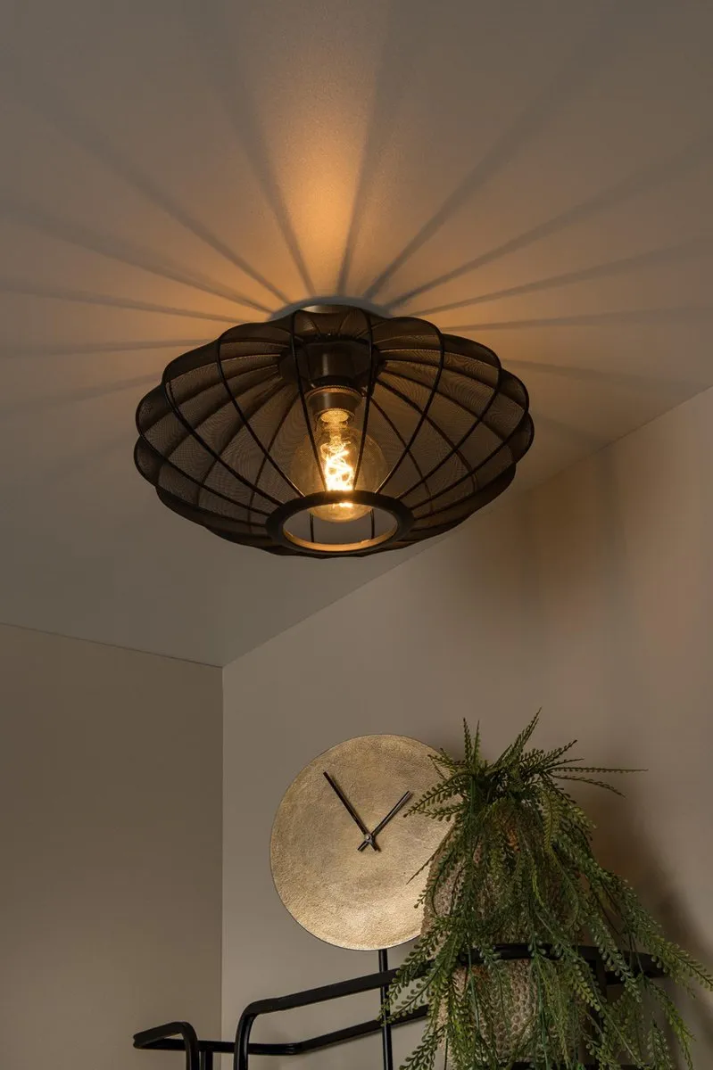 Lucide Corina Plafondlamp Ø40cm - Zwart