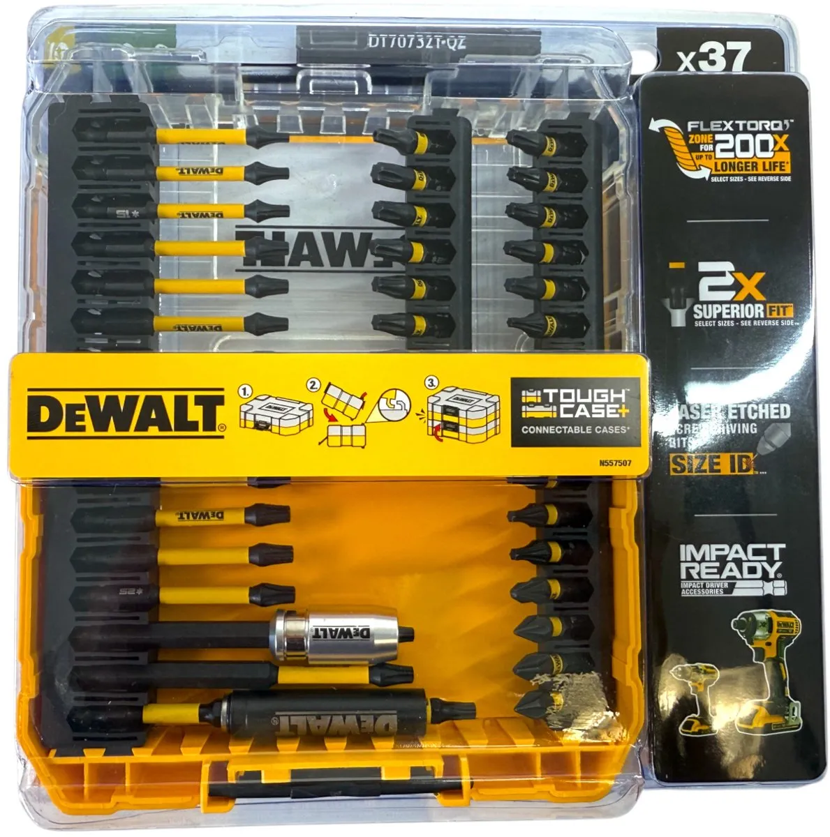DeWalt DT70732T FlexTorq Schroefbitset 37-delig - Tough Case - afbeelding 6 van 6