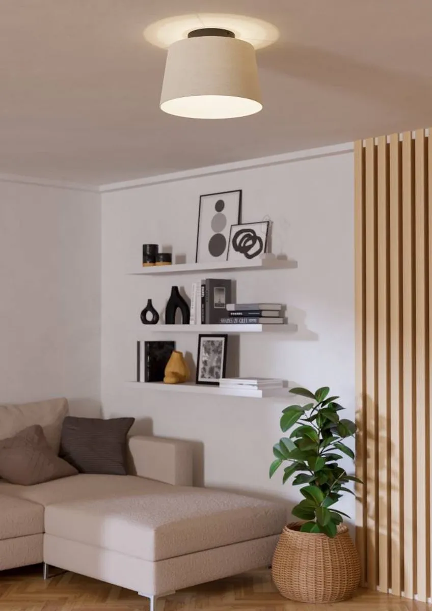 Eglo Febres Plafondlamp E27 Ø35cm - Zwart/Wit - afbeelding 6 van 6