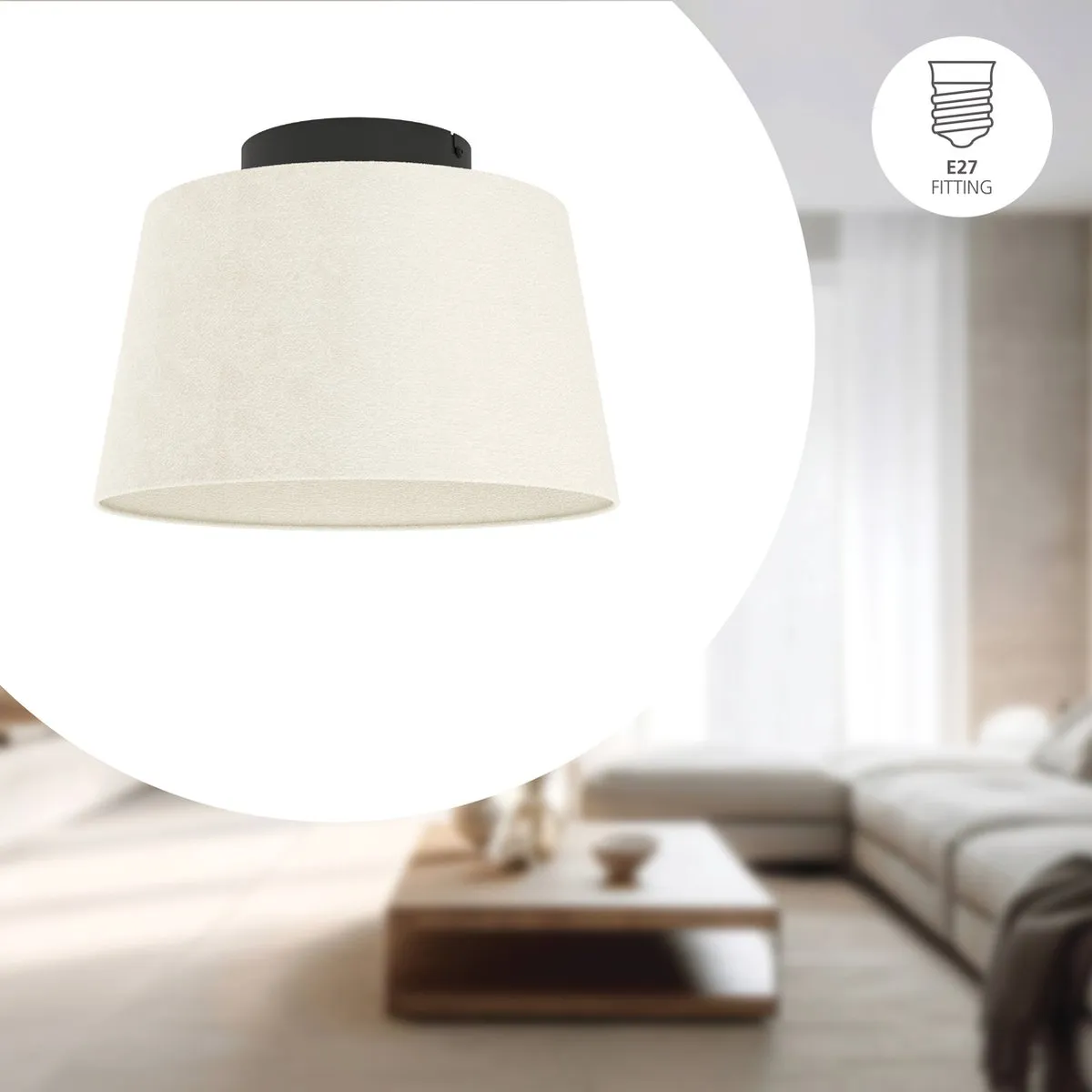 Eglo Febres Plafondlamp E27 Ø35cm - Zwart/Wit