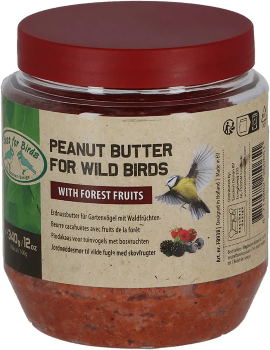 Esschert Design Bosvruchtenvogel Pindakaas 340g - Hangend