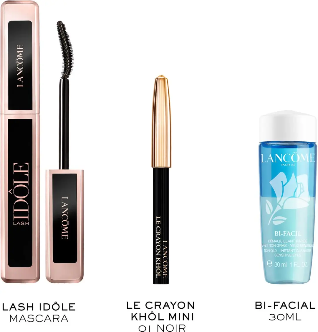 Lancôme Lash Idôle Makeup Routine - Mascara Zwart + Bi-Facil Oogmakeupremover 30ml + Oogpotlood Zwart