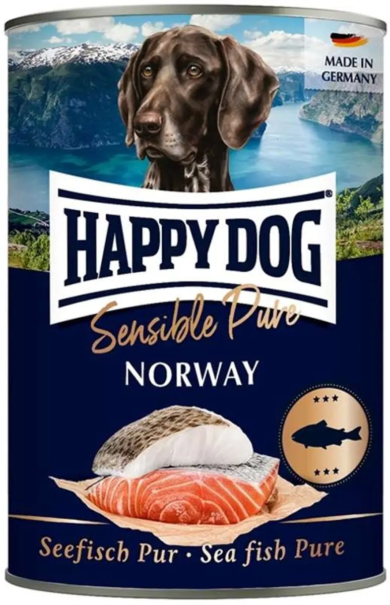 Happy Dog Norway Natvoer Zeevis 400g - 6 Stuks