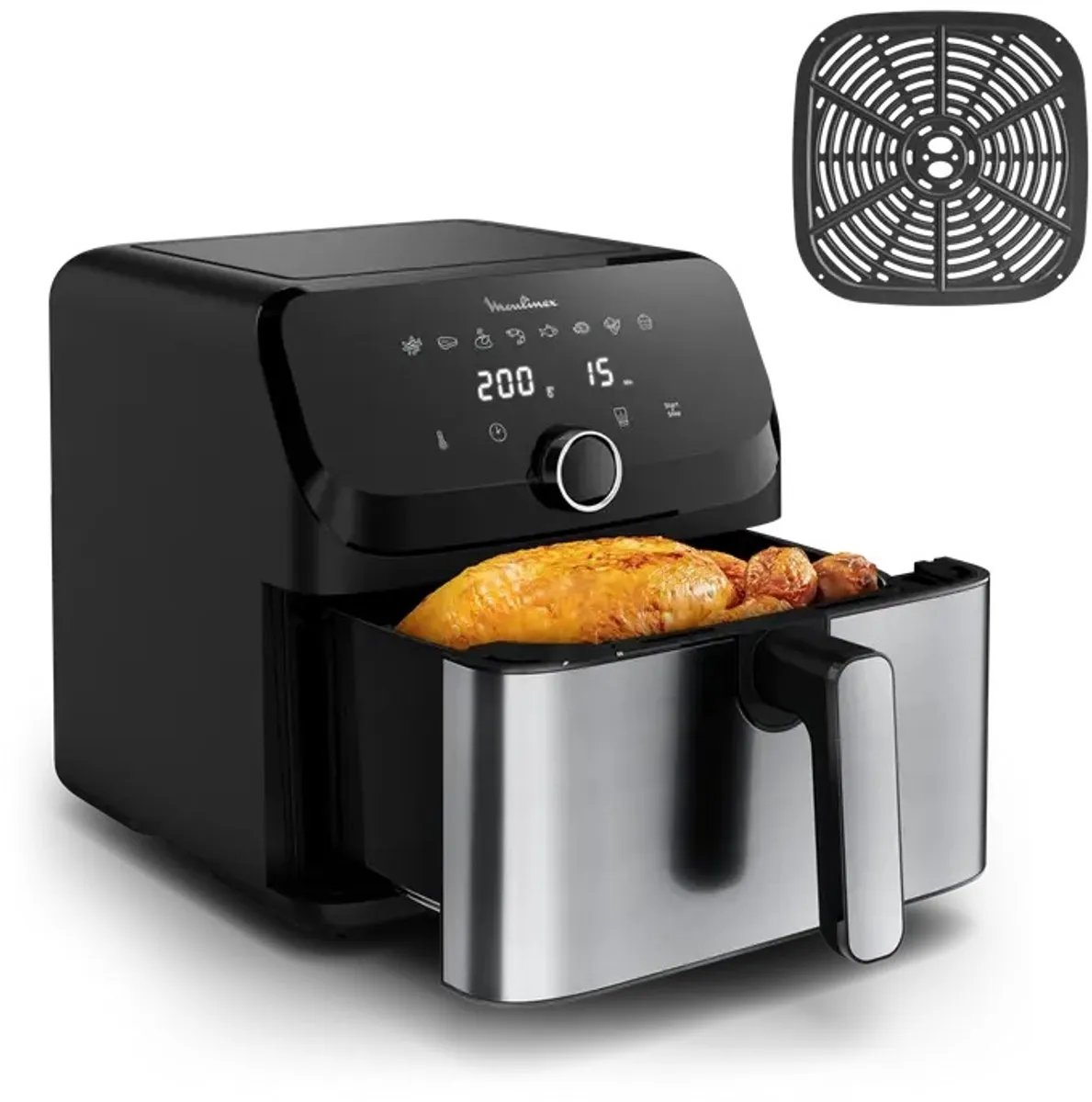 Moulinex Easy Fry Mega EZ855D20 Heteluchtfriteuse 7,5L - 8 Programma's - Zwart