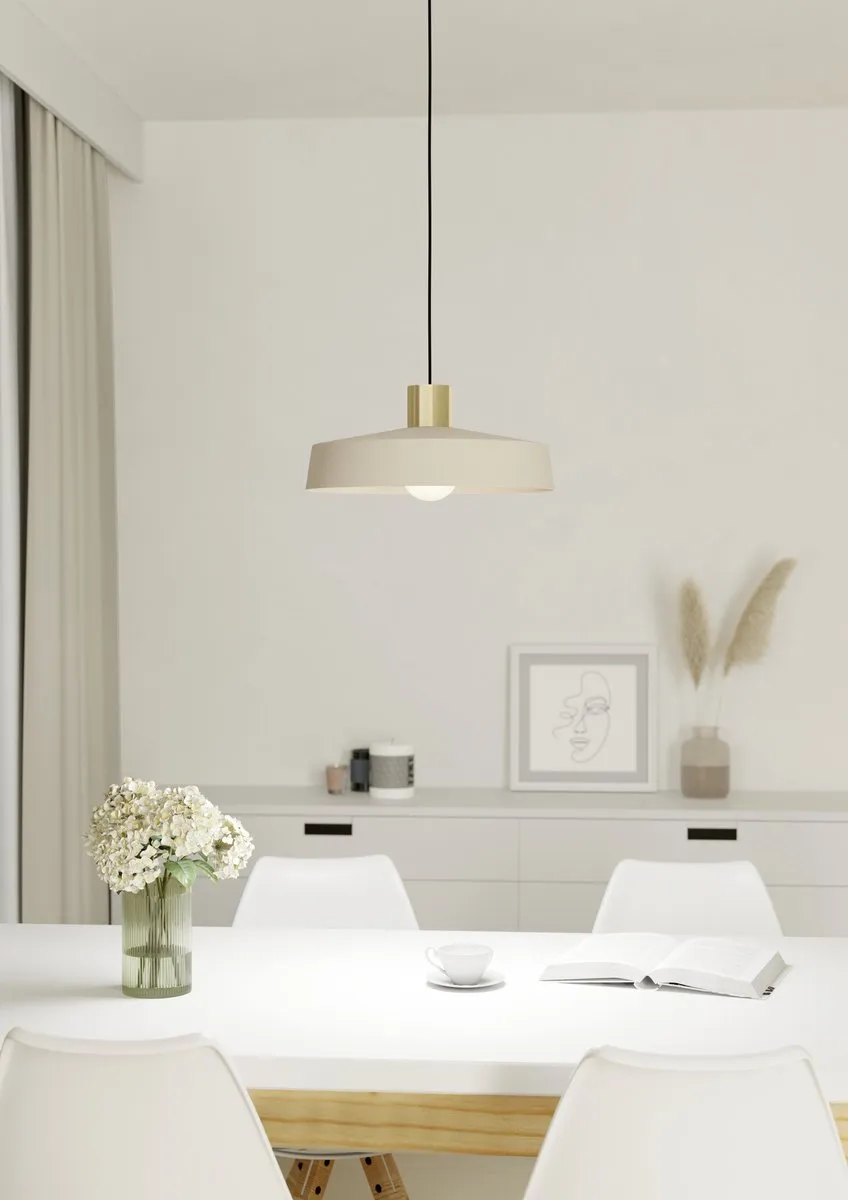 Eglo Valdiola Hanglamp Ø36cm - Beige/Goud