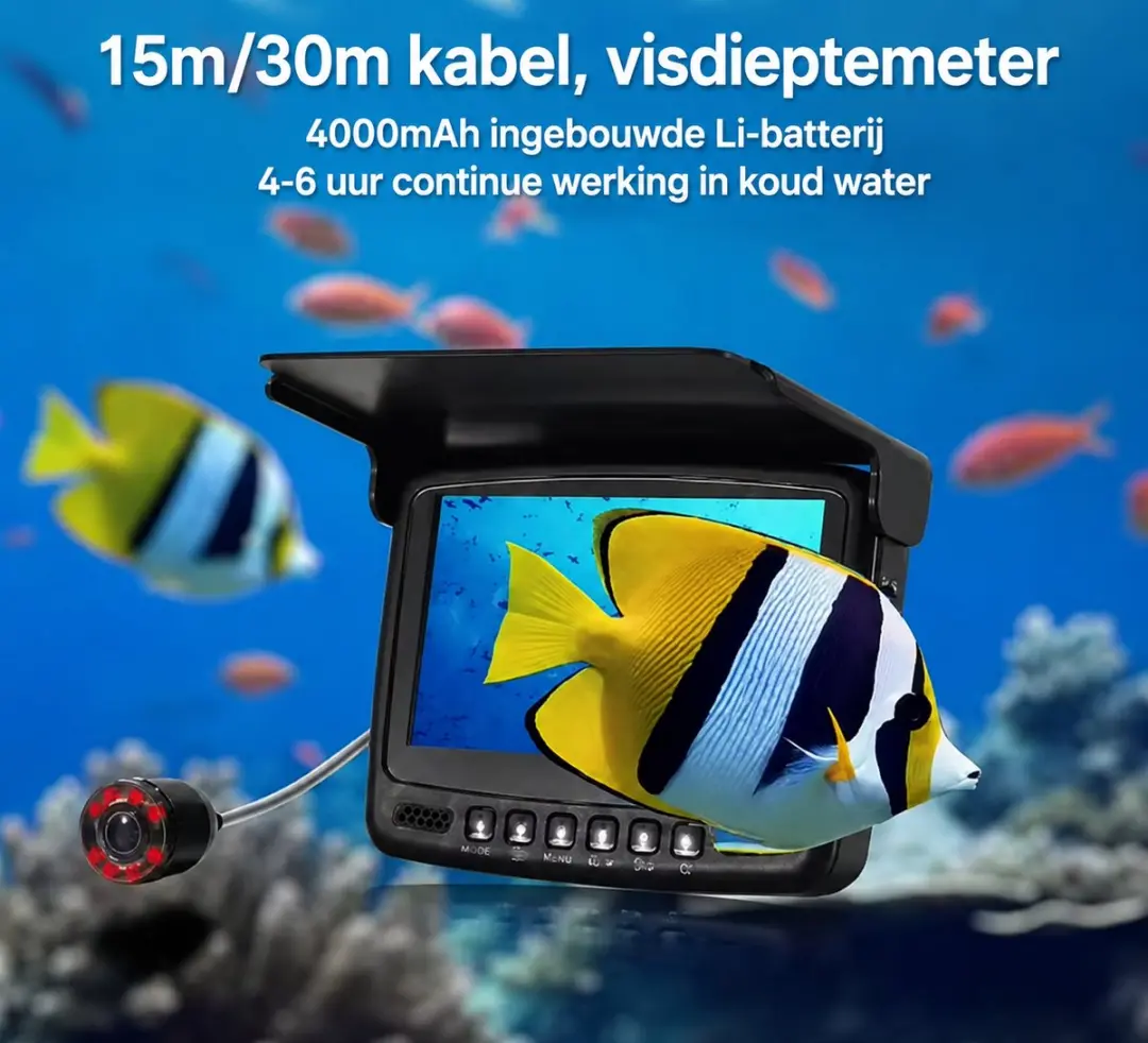 RedParrot RPOWC1 Onderwatercamera - 3MP - 30m Kabel - 7" IPS-Scherm - 4000mAh
