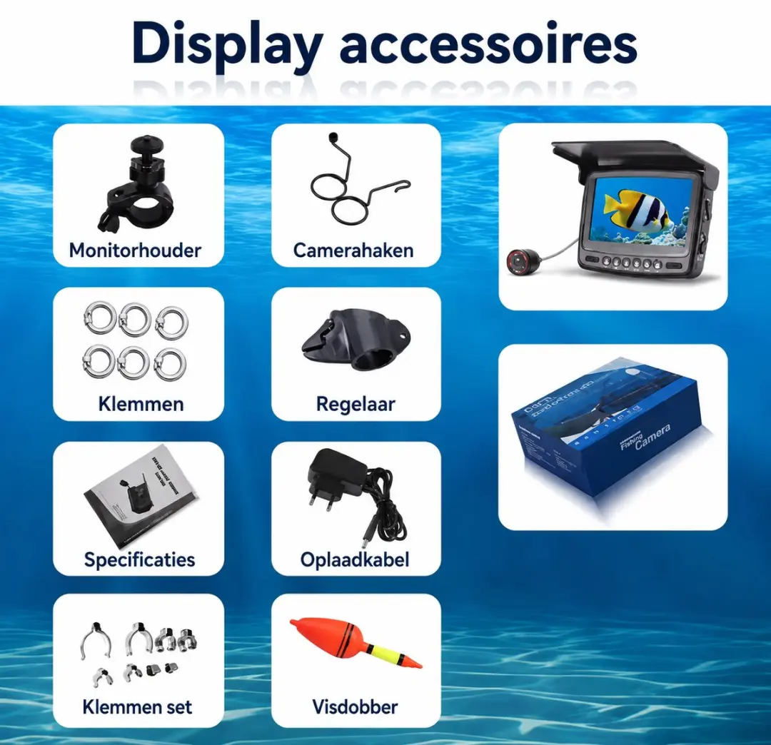 RedParrot RPOWC1 Onderwatercamera - 3MP - 30m Kabel - 7" IPS-Scherm - 4000mAh