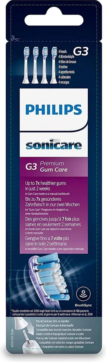 Philips Sonicare G3 HX9054/17 Opzetborstels - 4 Stuks - Wit