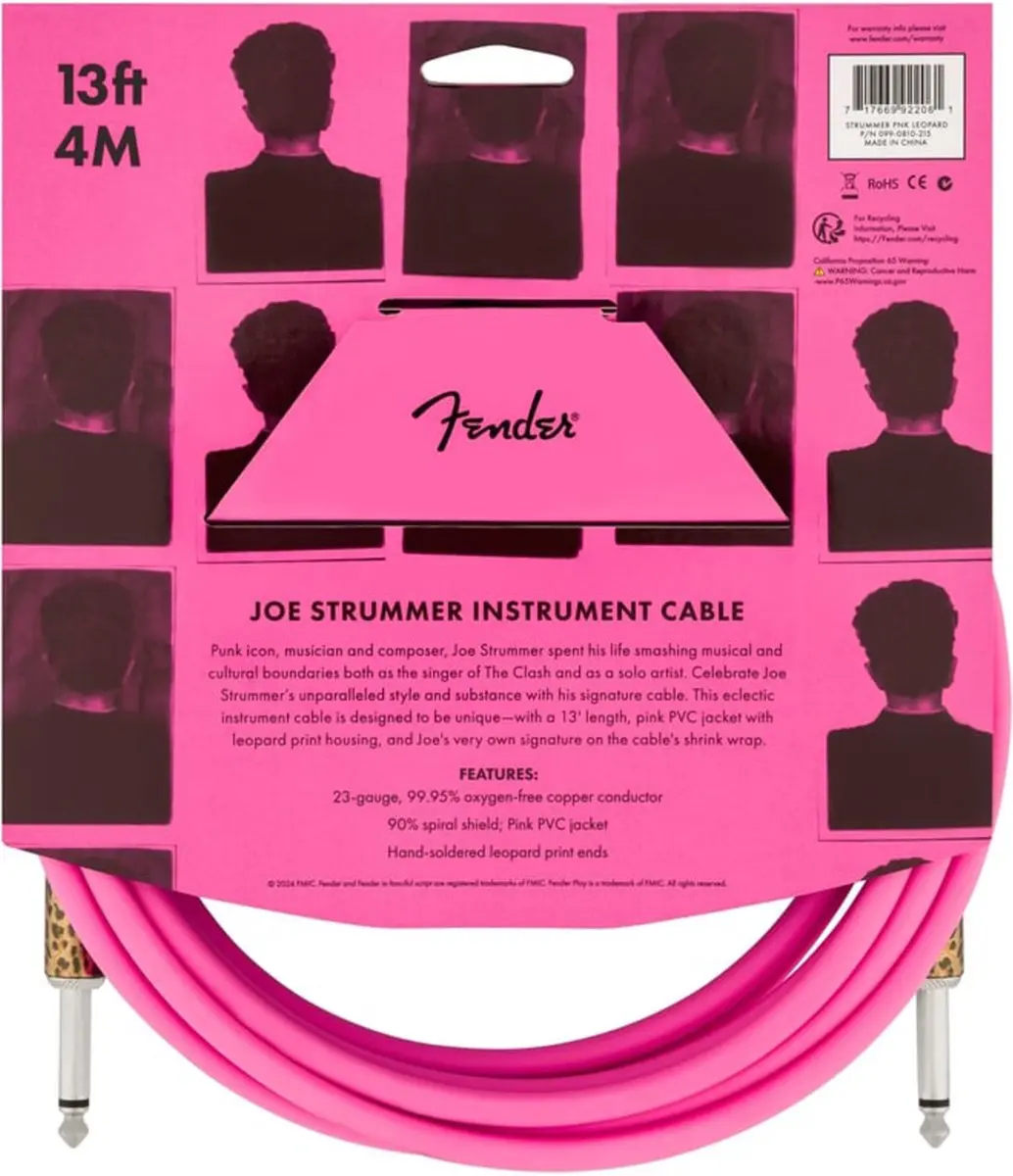 Fender Joe Strummer Gitaarkabel 4m - Pink