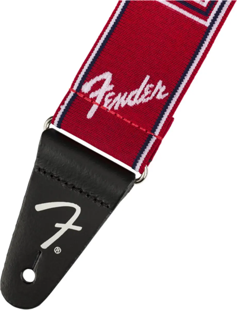 Fender WeighLess Monogram Gitaarband - Rood/Wit/Blauw