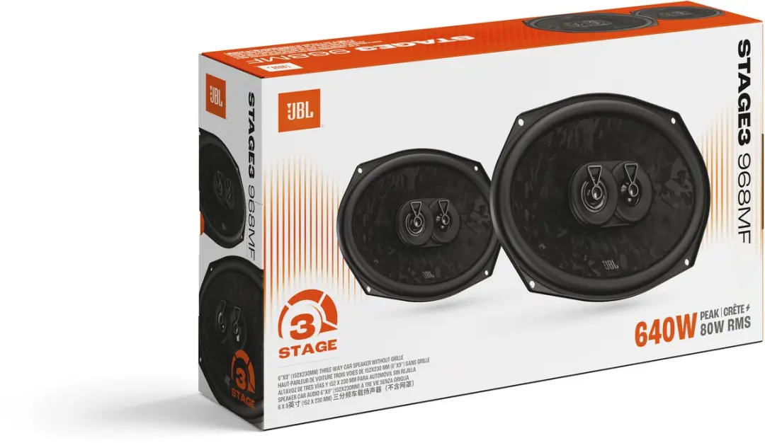 JBL Stage3 968MF Autospeakers 6x9 inch - 640W - Zwart - afbeelding 6 van 6