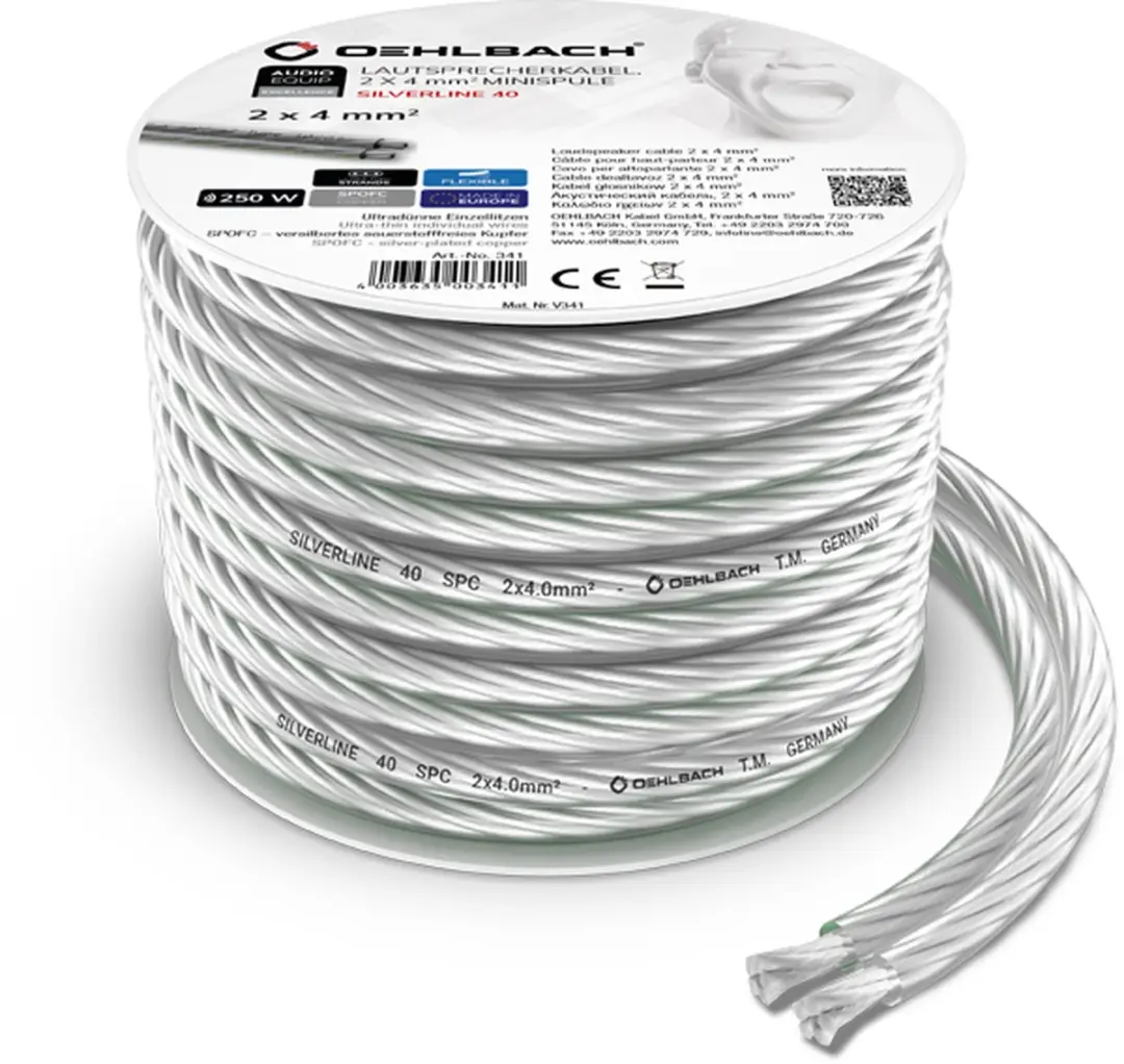 Oehlbach D1C342 Luidsprekerkabel 2x4mm² - Transparant