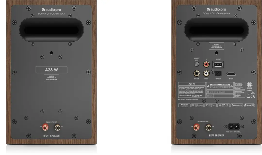 Audio Pro A28 W Actieve Boekenplank Speakers 150W - Walnoot