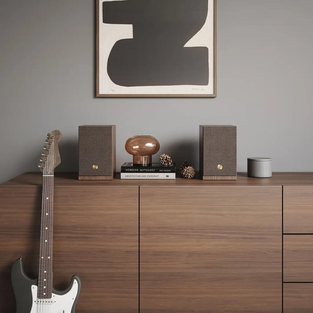 Audio Pro A28 W Actieve Boekenplank Speakers 150W - Walnoot