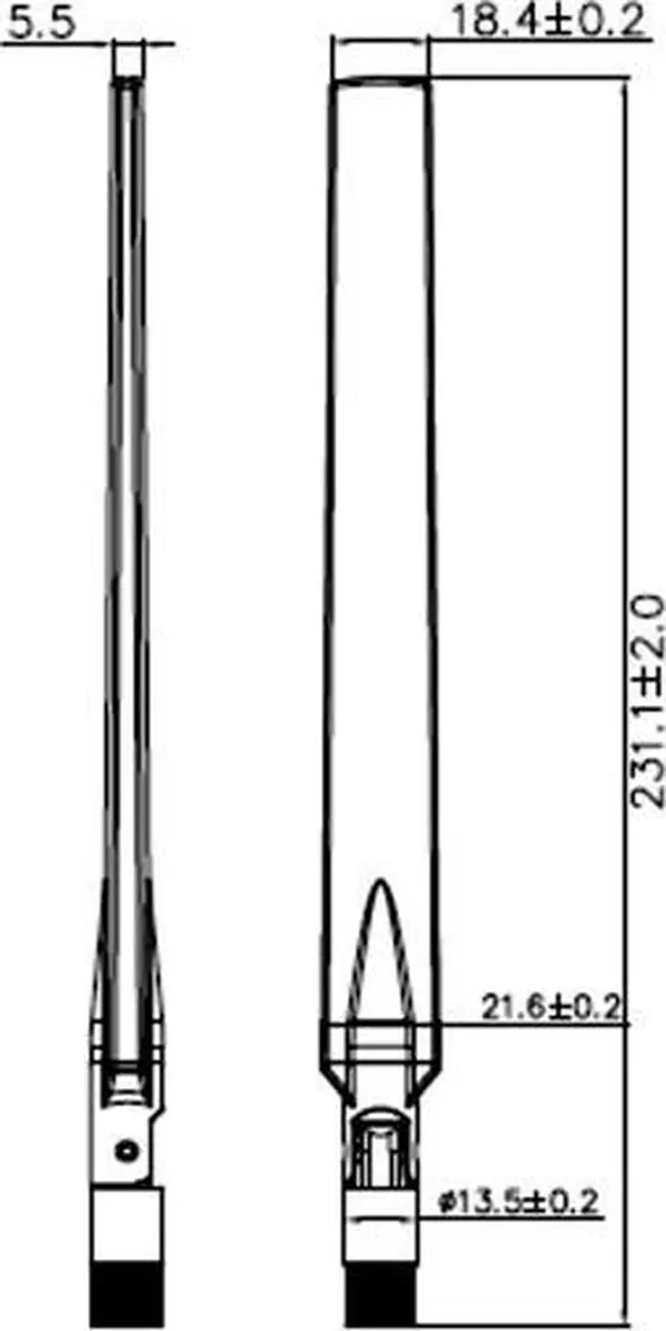 Delock WLAN Antenne SMA-RP 4-7dBi - Zwart