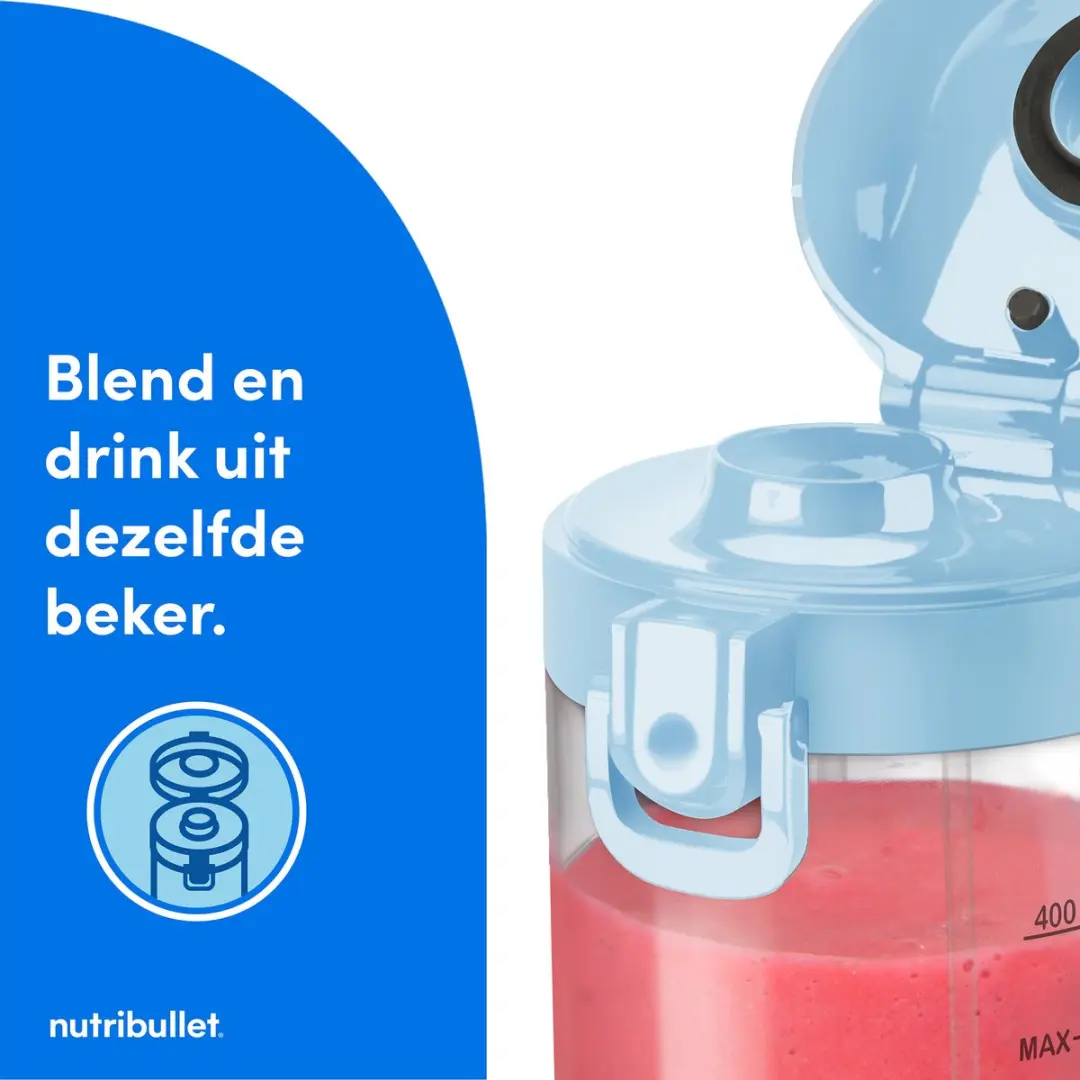 NutriBullet Portable Draagbare Blender 200W - Baby Blauw