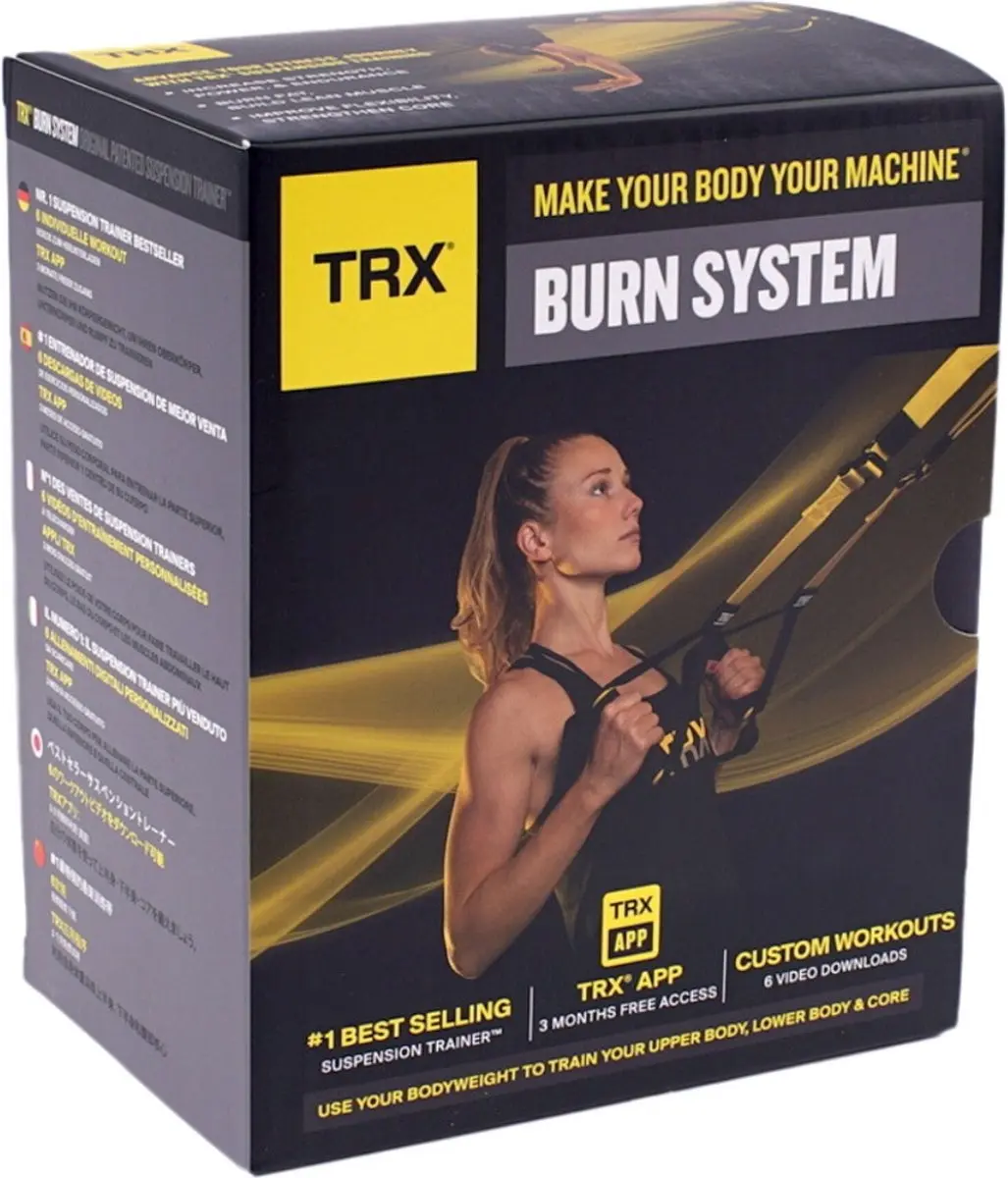 TRX Burn Suspensietrainer - 4-delig - Zwart/Geel