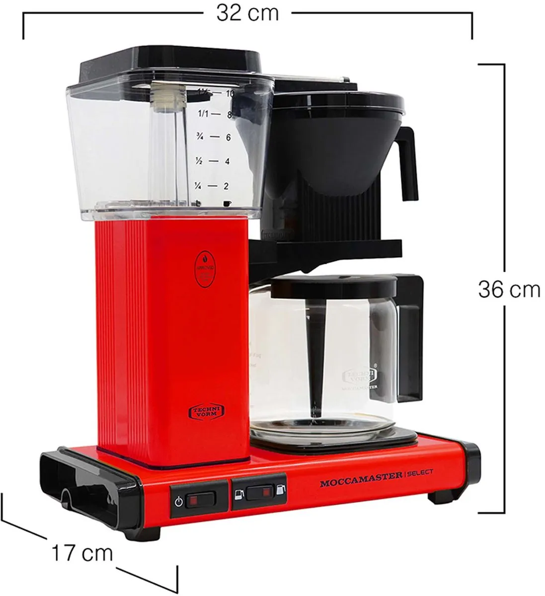 Moccamaster KBG Select Filterkoffiezetapparaat - 10 Kopjes - Rood