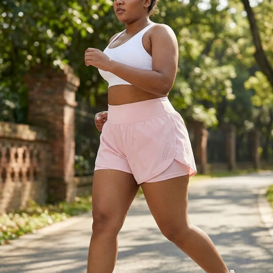 NuveX Roze Dames Sport Shorts Hoge Taille L