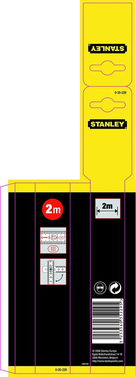 Stanley Duimstok 2m Geel - 0-35-229