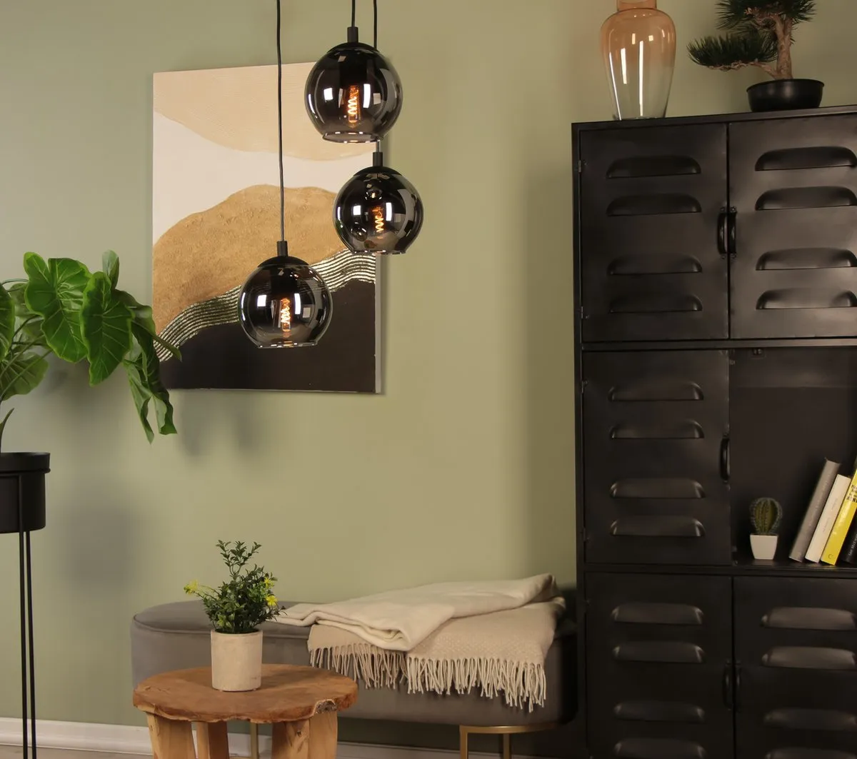 Eglo Ariscani Hanglamp Ø42,5cm - Rookglas - Zwart