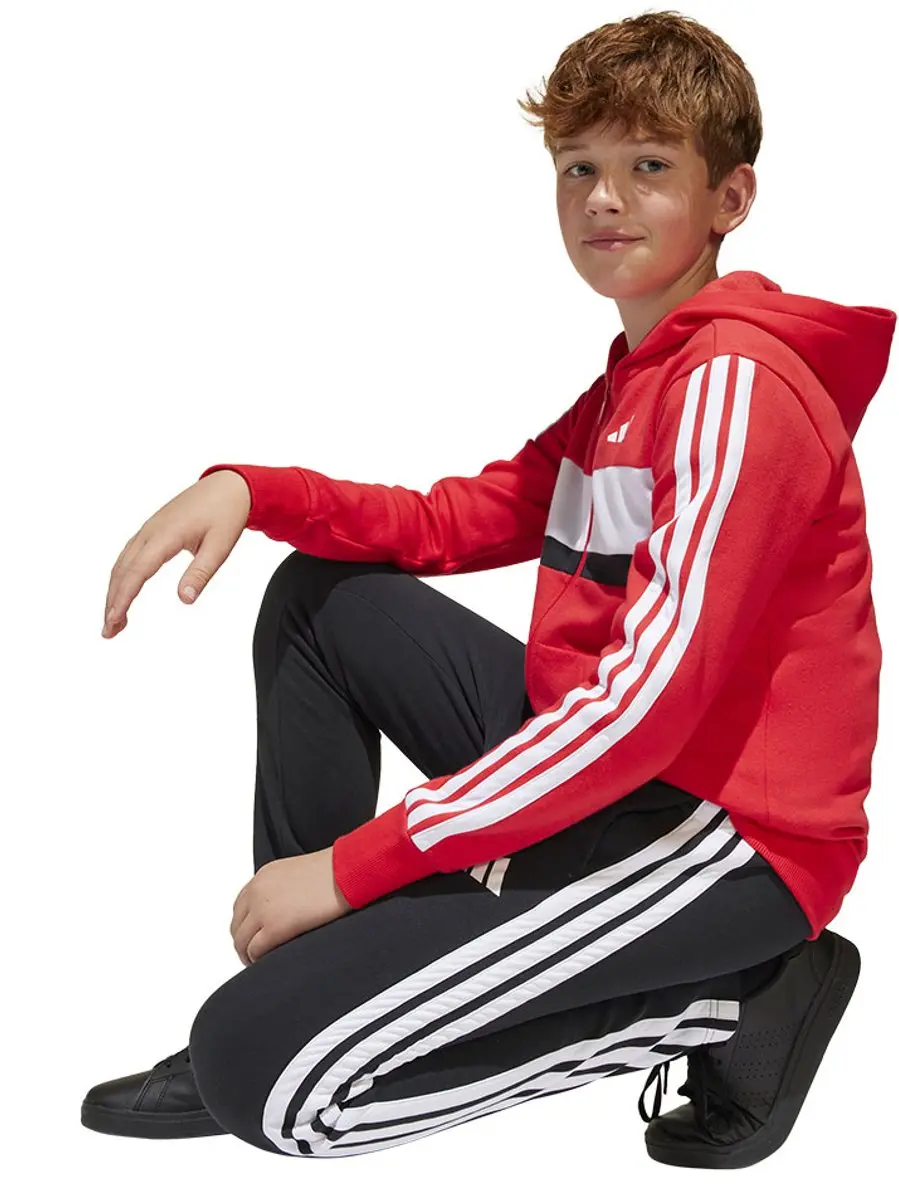 Adidas Tiberio 3 Stripes Fleece Trainingspak 128 - Rood