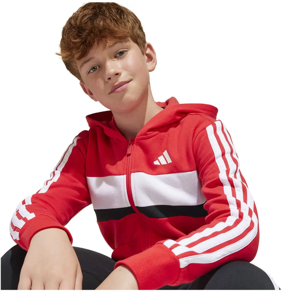 Adidas Tiberio 3 Stripes Fleece Trainingspak 128 - Rood