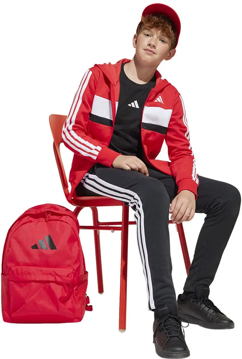 Adidas Tiberio 3 Stripes Fleece Trainingspak 128 - Rood