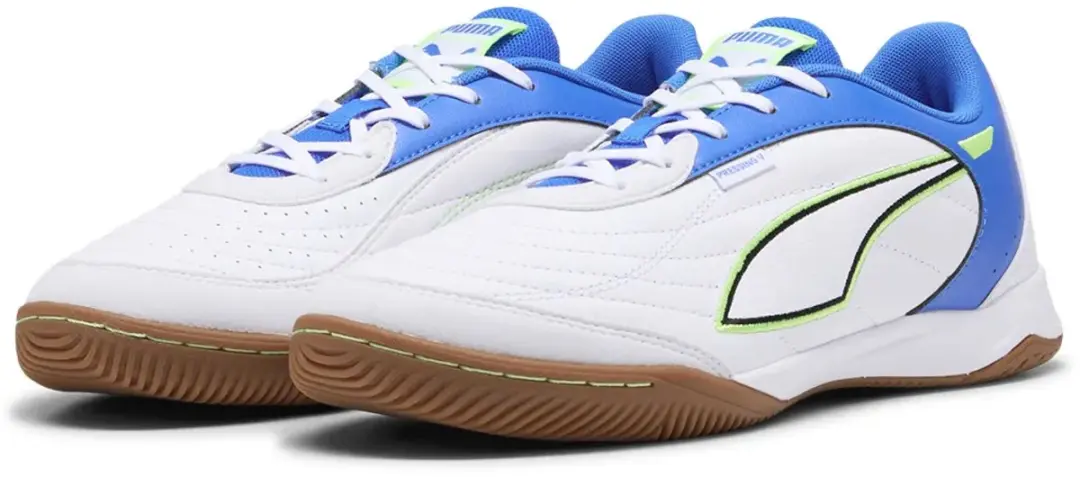 PUMA Pressing V Zaalschoenen 44 - Wit/Groen/Blauw/Zwart