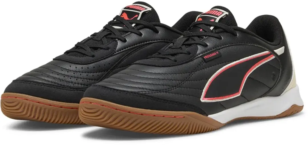 PUMA Pressing V Zaalschoenen - 44 - Zwart/Rood/Wit