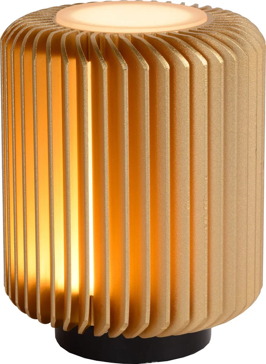 Lucide Turbin Tafellamp Ø10,6cm - Mat Goud/Messing