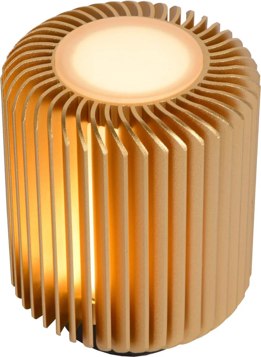 Lucide Turbin Tafellamp Ø10,6cm - Mat Goud/Messing