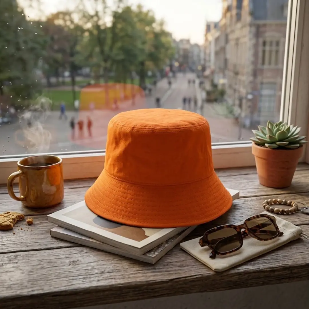 NUVEX Oranje Vissershoed - Y2K Stijl - Unisex
