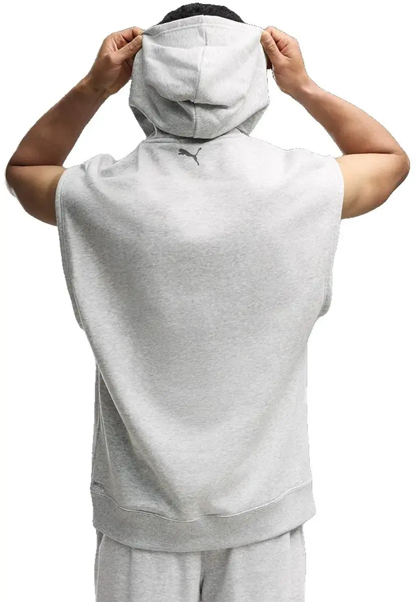 PUMA French Terry Sleeveless Hoodie - S - Grijs