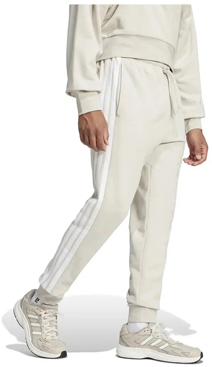 adidas Essential 3 Stripes French Terry Joggers - S/Tall - Beige