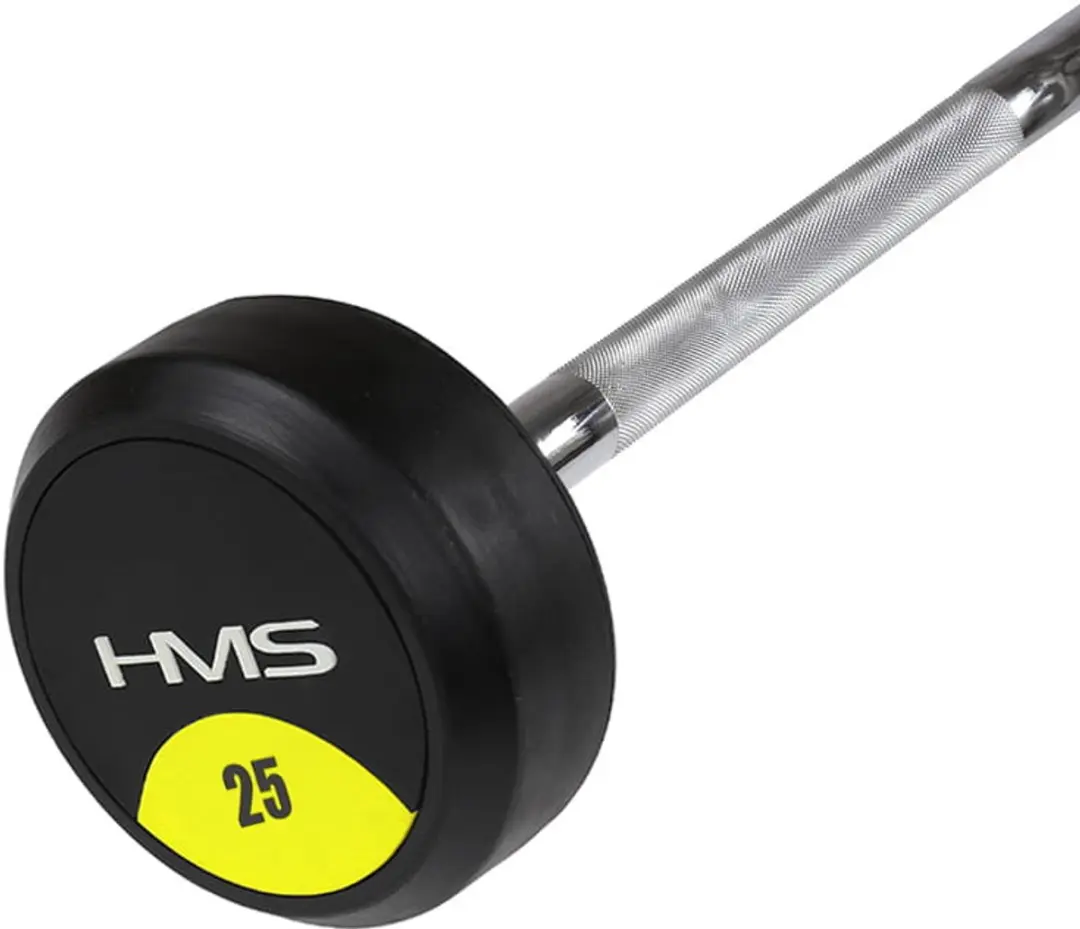 HMS GSG-30 Rubberen Halterstang 30KG - Chroom Staal