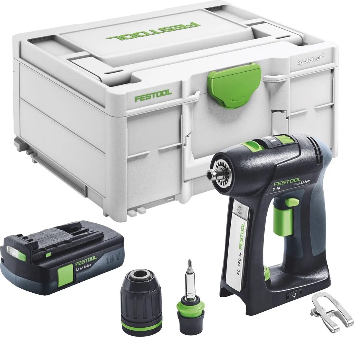 Festool C 18-Basic Accuboormachine 18V - 45Nm Borstelloos - 1x 3,0Ah Accu