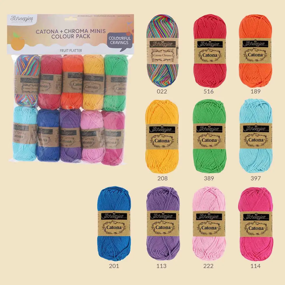 Scheepjes Catona Chroma Colour Pack 10x25g Fruit Platter
