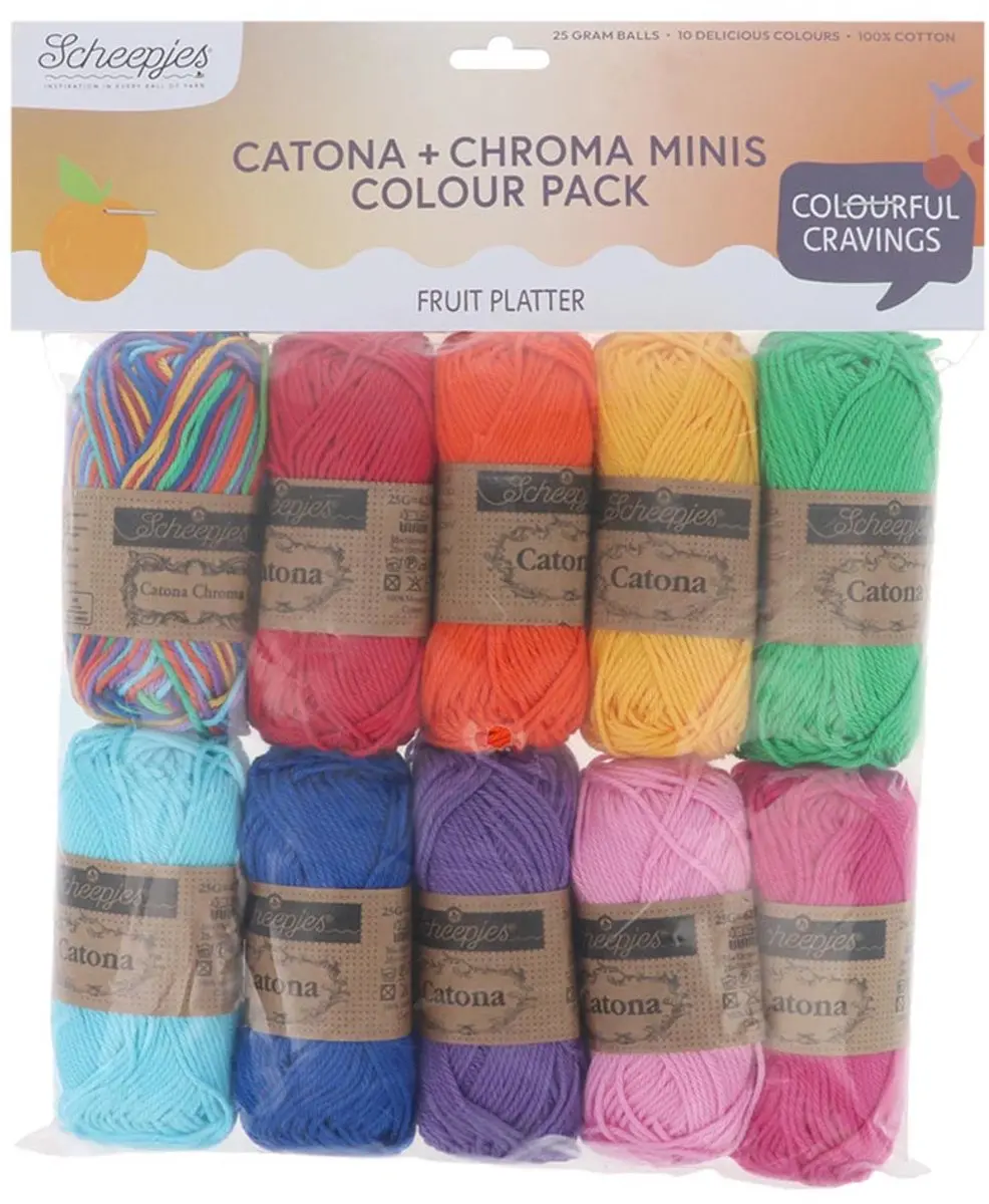 Scheepjes Catona Chroma Colour Pack 10x25g Fruit Platter