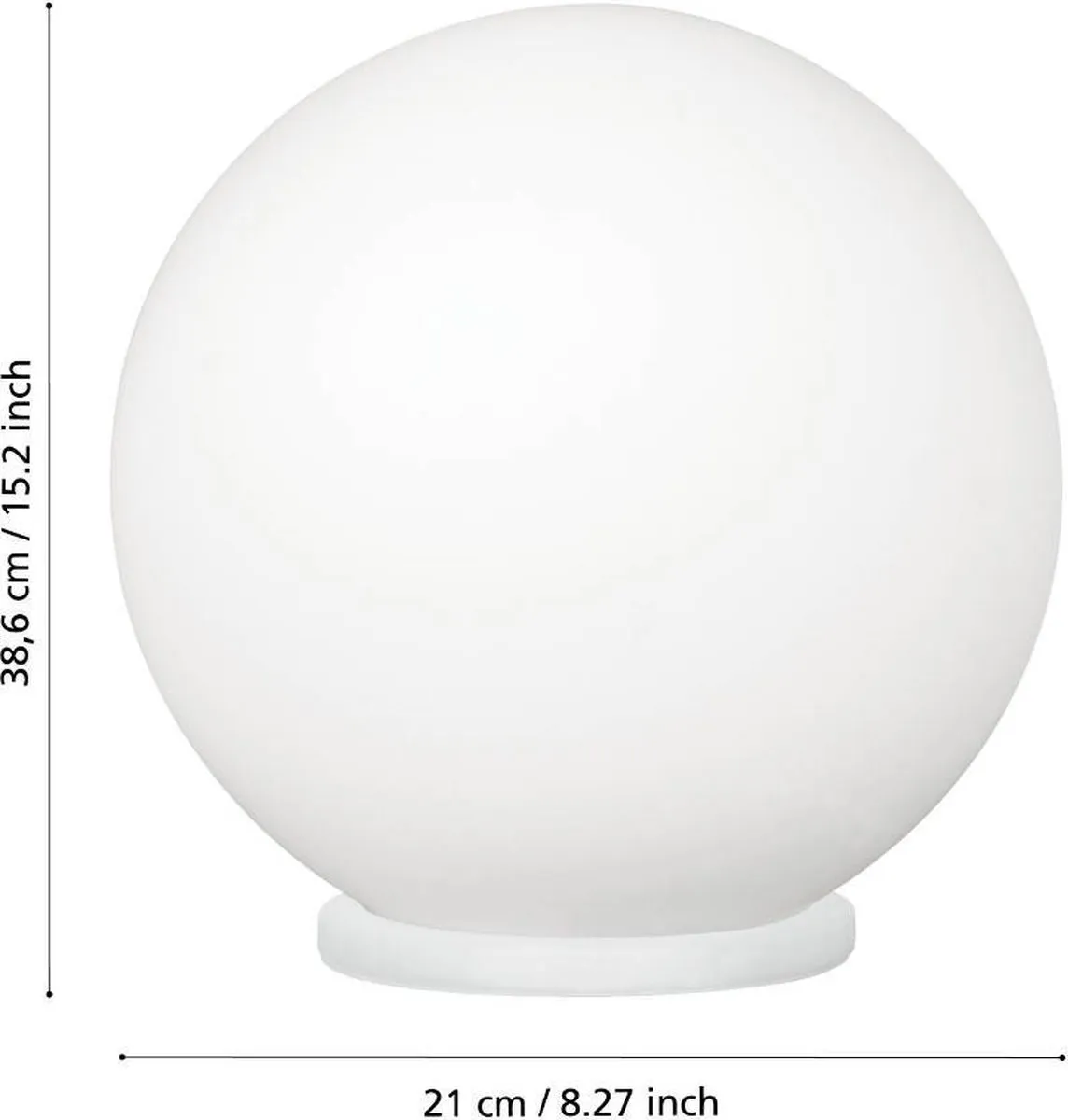 Eglo Rondo Tafellamp - 1 Licht Ø20cm - Zilver/Wit