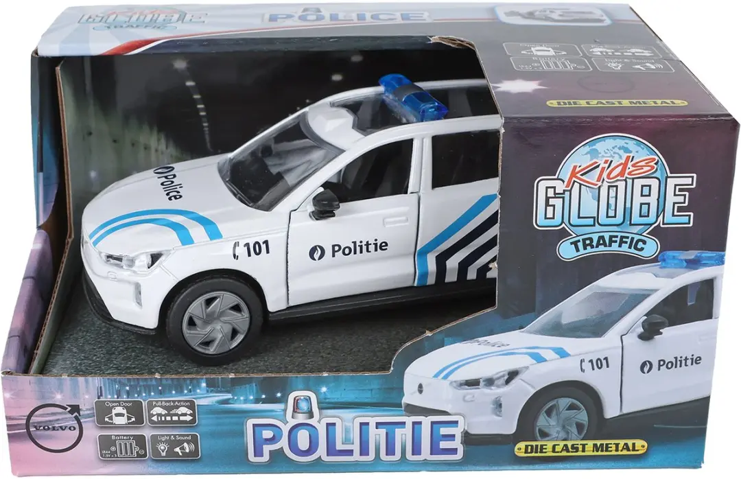 Kids GLOBE Volvo EX90 Politieauto Die-Cast 13,5cm - Meerkleurig