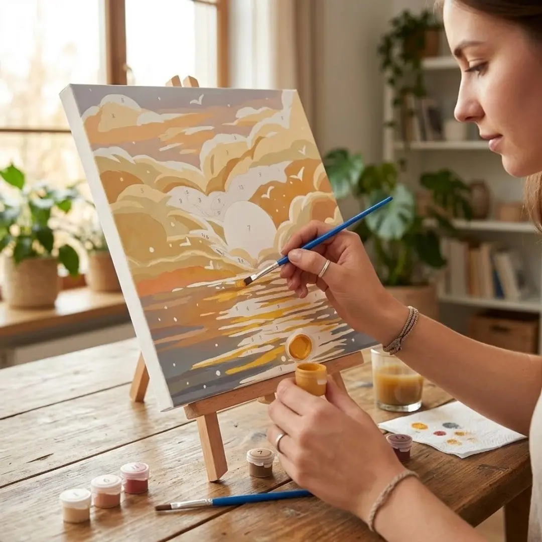 NUVEX Schilderen op Nummer Set - Zonsondergang Zee Landschap