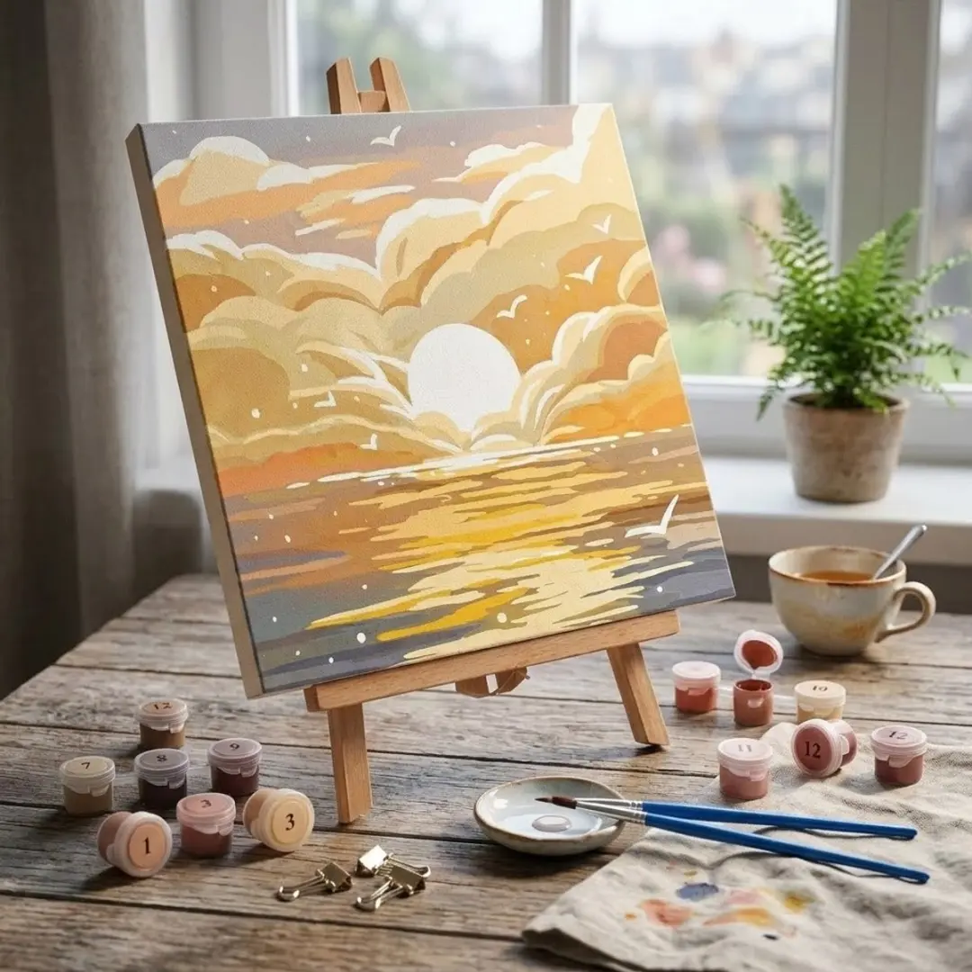 NUVEX Schilderen op Nummer Set - Zonsondergang Zee Landschap