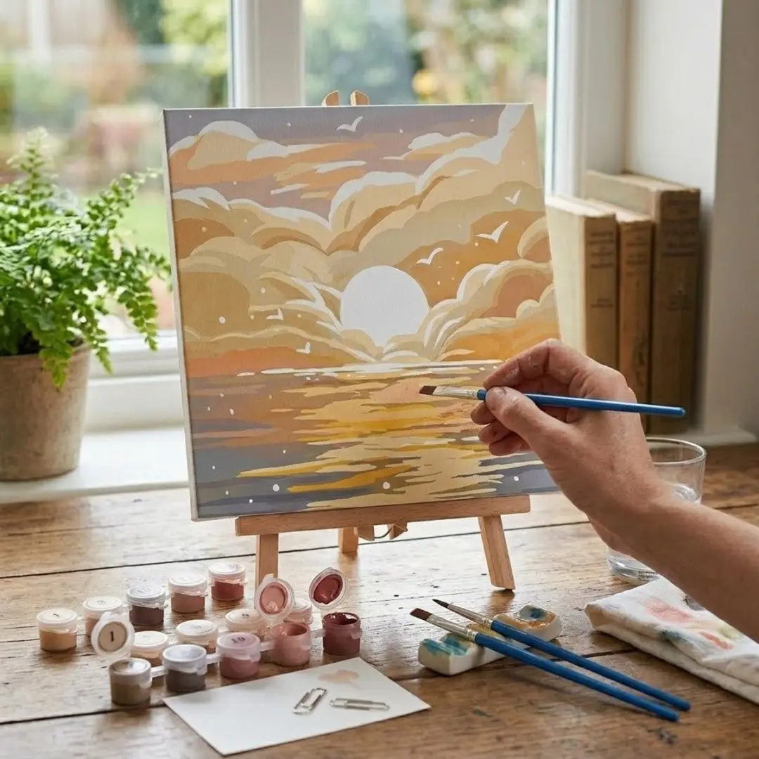 NUVEX Schilderen op Nummer Set - Zonsondergang Zee Landschap